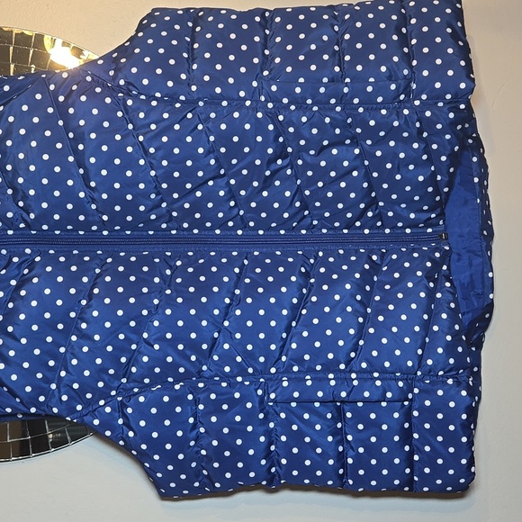Lands End Down Filled Polka Dot Puffer Pocket Hyper Dry Water Resistant Vest NWT - Picture 4 of 16